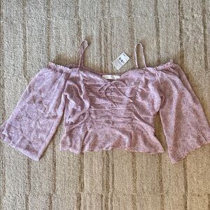 ASTR The Label - Floral Pink Off-Shoulder Top